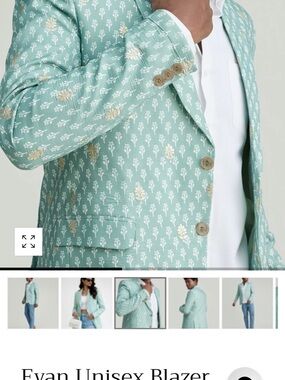 HoliChic Mint Green Jacket - Elegant Jacquard Finish